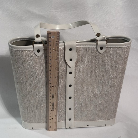 Enid Collins Style Jewel Tone Purse Canvas Tote Handbag Bucket Bling! - Picture 6 of 14